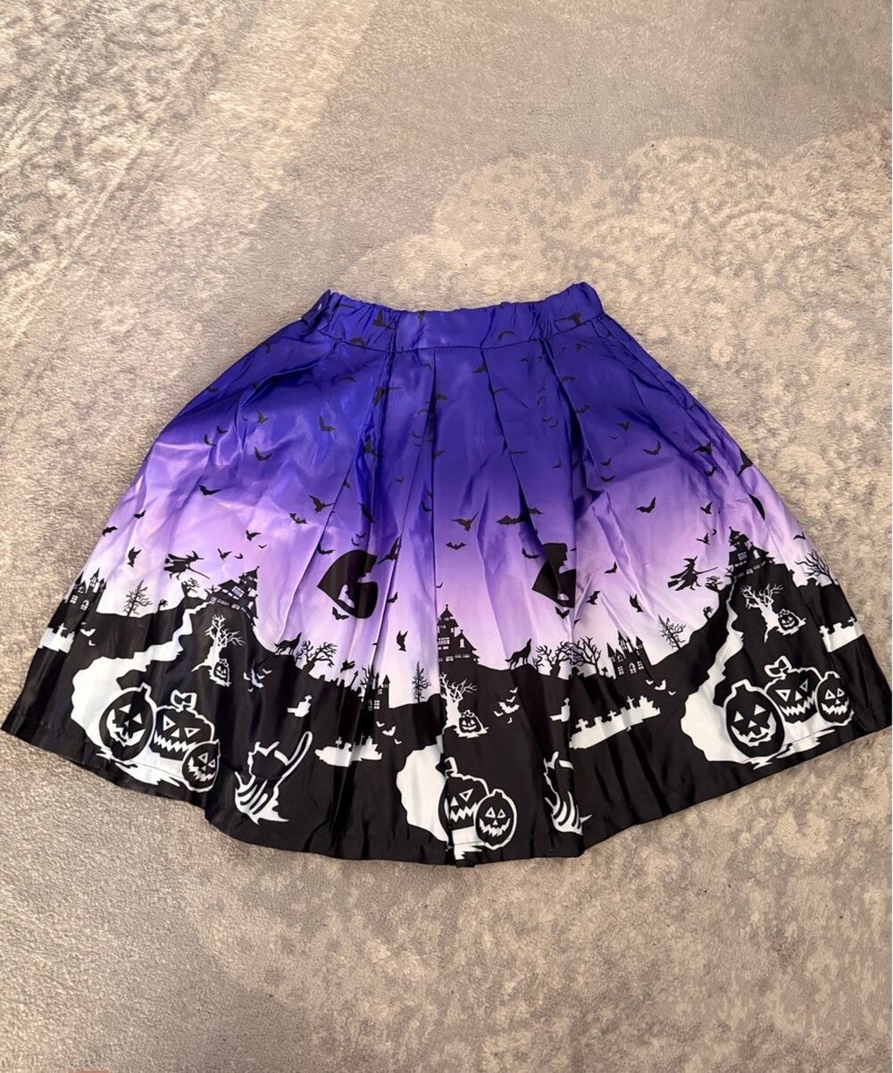 Hell Bunny Halloween Swing Skirt Goth Haunted House Graveyard Size XL Pockets